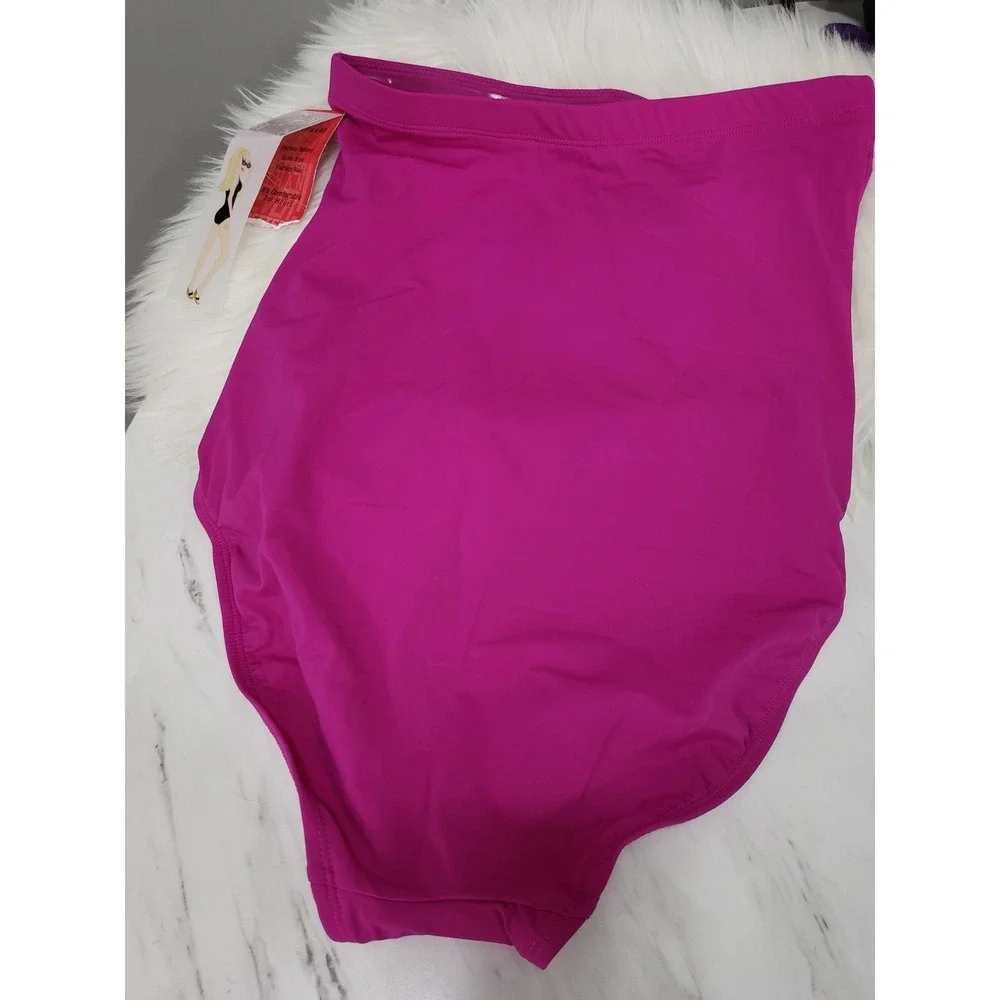 NEW SZ 8 Spanx Core High Rise Shaping Swim Bottom Berry Tummy Control Slimming